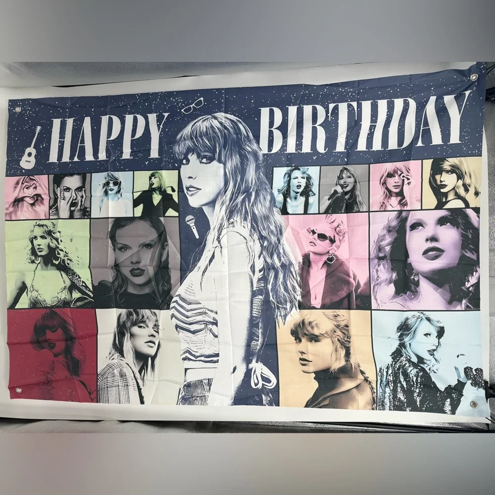Taylor Swift Happy Birthday Backdrop Banner 3x5Ft